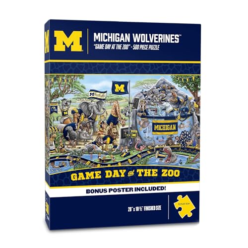 Image of YouTheFan NCAA Michigan Wolverines inchGame Day At The Zoo inch 500 Puzzle