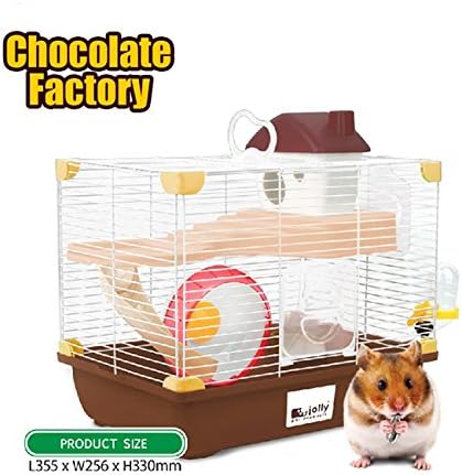 ALEX Design-NEW Chocolate Factory Hamster Cage With Wheel Bottle Slides House Bowl W13.8 xD9.4 xH13