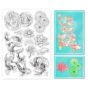GLOBLELAND Lotus Karpfen Ablösbare Stempel Set