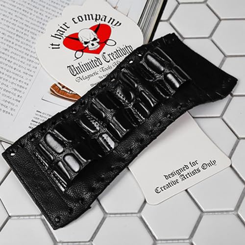 Sac à outils pour ciseaux de coiffure avec compartiments spacieux en cuir - 5