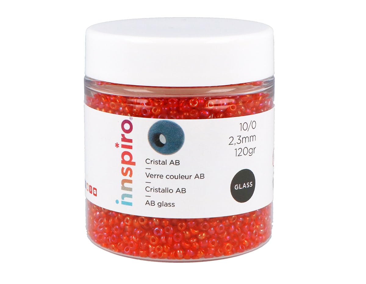 INNSPIRO Round Glass Rock Aurora boreale red 2.3mm 10/0 120g