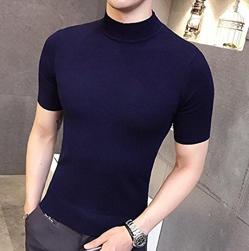 Amazon メンズ トップス 半袖ニット 春 薄手 タートルネック 半袖 カジュアル ストリート かっこいい 重ね着 おしゃれ オリジナルエコバッグセット セーター 通販
