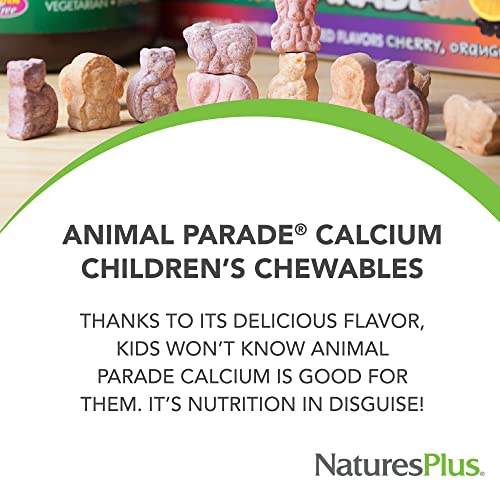Naturesplus Animal Parade Calcium, Vanilla Sundae Flavor - 90 Animal-Shaped Chewable Tablets - Promotes Healthy Bones - Vegan, Gluten Free - 90 Total Servings #TOP2