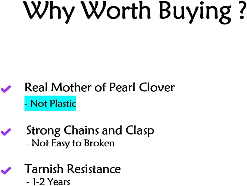 Genuine Mother of Pearl Four Leaf Clover Bracelet, 18K Gold Plated Dainty Jewelry, Lucky Charm Gift for Women (Pearl White/Ocean Blue/Sweet Lilac) - Image 8