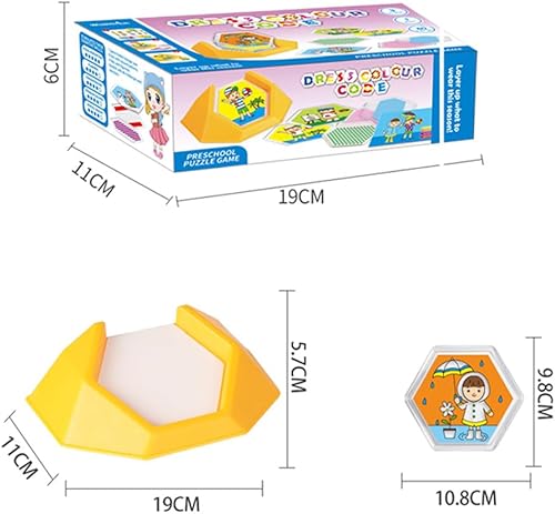 Miniatura 5 de Juego de apilamiento de códigos de vestimenta, juego de cartas de educación temprana con 80 desafíos, reconocimiento de colores y patrones para
