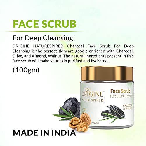 Image of Activated Charcoal Face Scrub For Face Deep Cleansing | Enriched with Walnut, Almond & Olive for Deep Pore Cleansing | For Healthy, Glowing Skin | SLS & Paraben Free, 100gm