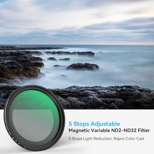 SMALLRIG Attachable VND Filter Kit ND2-ND32 (1-5 Stop) with Universal Filter Adapter 52mm - 4387, black - Image 2
