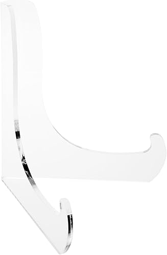 Miniatura 3 de Plymor Caballete de ángulo de acrílico transparente de 60 grados con repisas de soporte profundo, 4.5 pulgadas de alto x 4.5 pulgadas de ancho x 3.5