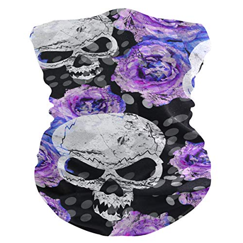 Qilmy Skull Face Mask Bandanas for Men Women Dust Wind Sun UV Protection