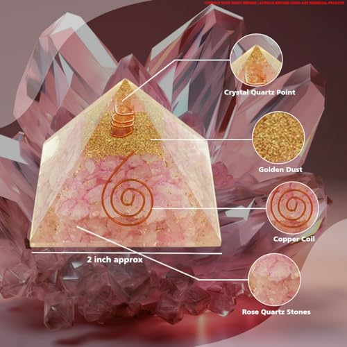 Image of Rose Quartz Pyramid | 2-Inch | Natural Rose Quartz Crystal Pyramid for Love, Emotional Healing, and Harmony | Perfect for Meditation and Gifting |