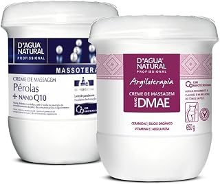 KIT MASSAGEM CORPORAL CREME PÉROLAS NANO Q10 CREME NANO DMAE 650G DÁGUA NATURAL