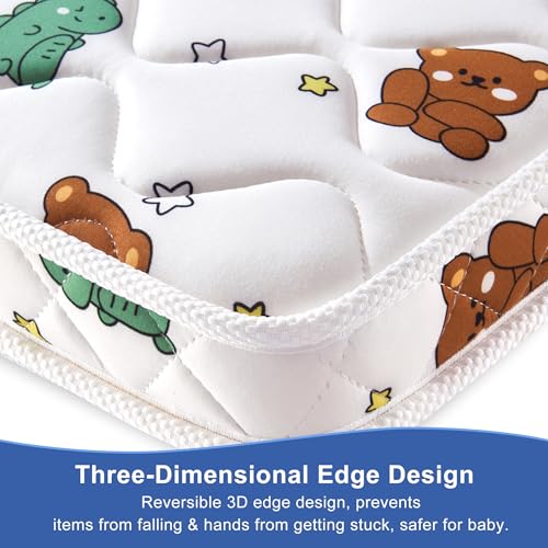 Image of Mini Crib Mattress 38 inch x 24 inch x 4 inch- Firm Support and Comfort Premium Foam,Noiseless and Odorless,Hypoallergenic Mini Crib Mattress,Fits Mini and Portable Cribs,Dual Sided with Soft Breathable Fabric