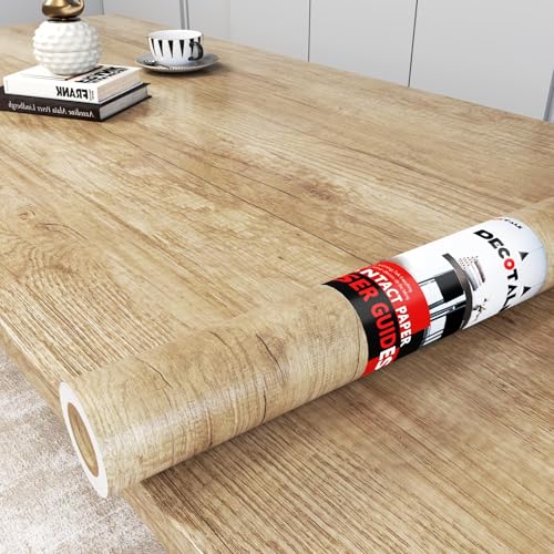 Decotalk Papier Adhesif pour Meuble Effet Bois 60X300cm Revêtement Plan de Travail Adhésif Cuisine Revetement Adhesif Meuble Film Autocollant Décoratif...