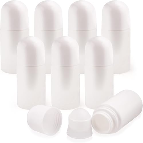 8 paquetes de botellas de desodorante enrollables de 1.7 oz/1.7 fl oz envases de desodorante vacíos botellas de plástico rollerball contenedor de