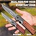NedFoss DA52 Pocket Knife for Men, 5'' Large Folding Knife, 11'' Survival Knife with Rosewood Handle, Safety Pin, Pocket Clip, Liner Lock