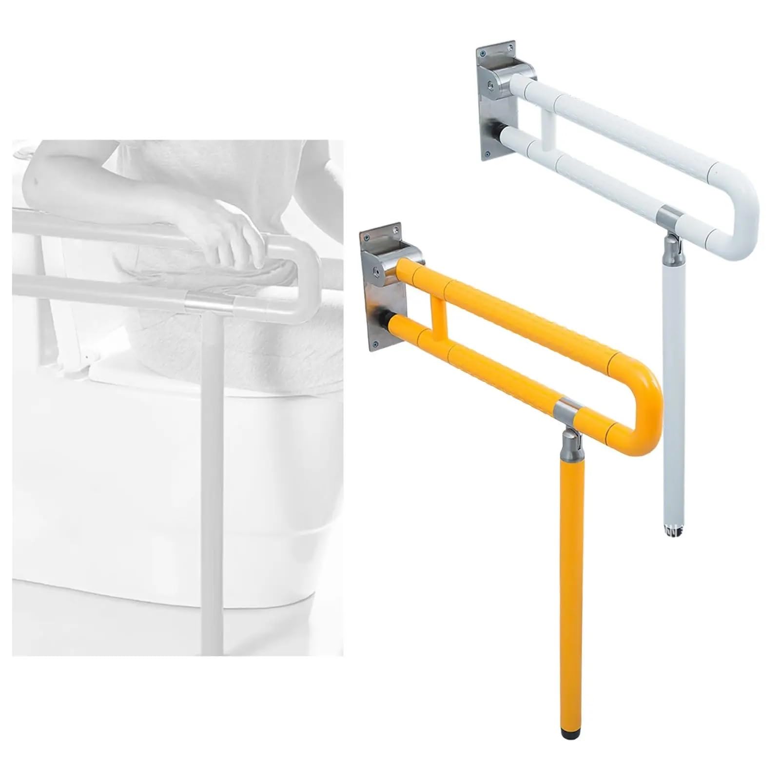 Barra Abatible Baño Mango de agarre plegable, soporte pasamanos, barras for discapacitados acero inoxidable, bañera, ducha(Yellow)