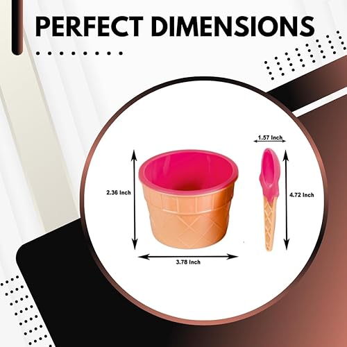 Miniatura 2 de Green Direct Vasos de helado de plástico con cucharas  Tazones de postre Sundae para yogur congelado - 6