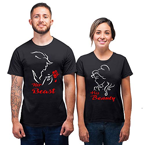 CRAZYDAISYWORLD Customized Matching Couples Text Name Design T-Shirt - Multi Colors Couple Unisex T-Shirt - Couple T-Shirt