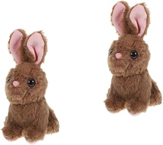 SAFIGLE 2 Peças Coelho Brinquedo De Pelúcia Brinquedo Infantil Brinquedos A Granel Cachorros De Pelúcia Para Coelho Bicho De Pelúcia Coelhinhos Coelhinho Bicho De Pelúcia Café De Pelúcia