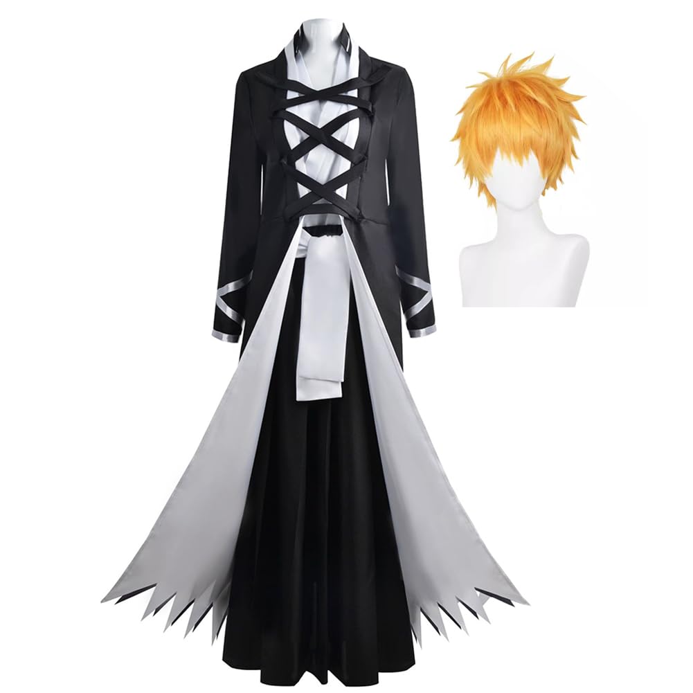 Zhongkaihua Anime Kurosaki Ichigo Cosplay Costume Outfits Kimono Uniform Black Outfits Halloween Comic-Con Dress Up Full Sets — image 1