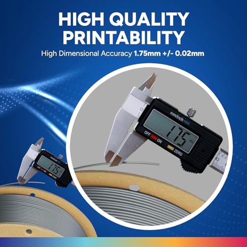 Image of OVERTURE PLA Plus (PLA+) Filament 1.75mm, Stronger & More Durable, Professional Toughness 3D Printer Filament 1kg (2.2lbs), High Precision + /- 0.02mm, Tangle-Free (Space Gray)