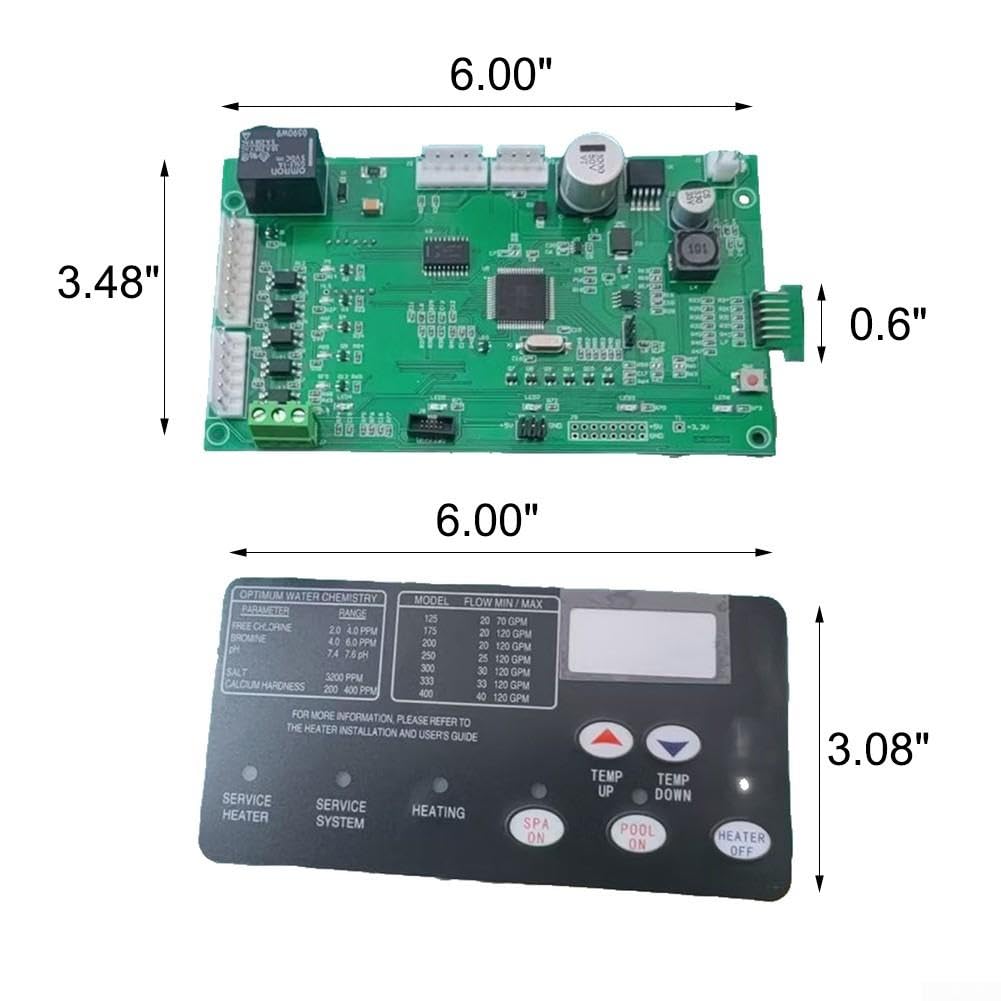 Kit Placa Control 42002-0007S con Interruptor 472610Z para Calentador Piscina para pentair para mastertemp para sta-rite para max-e-therm Repuesto Electrónico 6x3.48 Pulgadas
