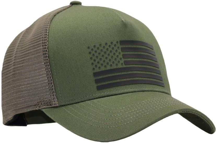 Image of USA Flag Snapback Hat Fits One Size&XXL /3XL - Mens Mesh Trucker Ball Hats - US 250th Anniversary Veterans Memorial Day Gifts