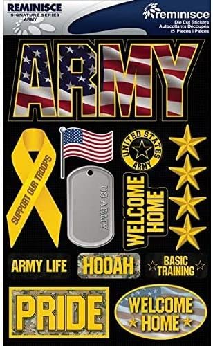 Reminisce Signature Series Army 3D Dimensional Scrapbook Pegatinas RSD-226