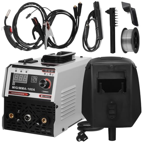 Soldadoras MIG 3 en 1, inversor, soldadora de varilla eléctrica, máquina de soldadura por arco portátil con pantalla digital, for electrodos de 1,6 y 3,2 mm, acero de bajo/medio carbono y acero