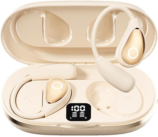 Translation Headphones Open-Ear True Wireless Bluetooth 5.4 with Noise Cancelling,IPX5 Waterproof Sport Earphones Sweat Resistant,Single Battery Life 7H,Compatible with iPhone & Android,Black