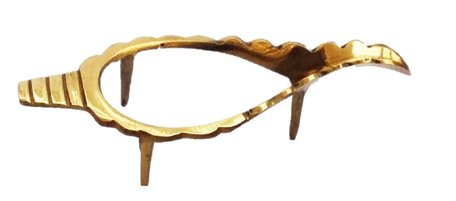VooliPure Brass Shankh Stand Compatible with Puja for 5 to 6 inch Big Size Shank-Gold (only Stand) New 2022