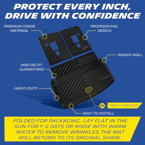 Image of Michelin Vehicle Mats for 2021-2026 Jeep Grand Cherokee L (3 Piece) | All-Weather TPE Custom Fit Liner, Premier