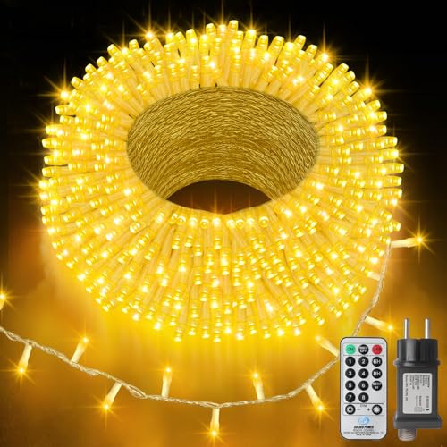 echosari 400 LED Weihnachten Lichterkette Außen Strom, 20M...
