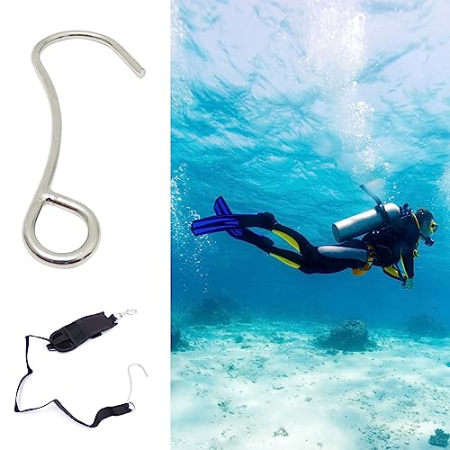 COOLHOOD Stainless Steel Scubas Diving Reef Hook Underwater Hook Heavy Duty Single Hook for Cave Diving