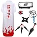 Produktbild STRDK Naruto Akatsuki / Uchiha Itachi Cosplay Halloween Weihnachten Party Kostüm Naruto Akatsuki Umhang Mantel Yondaime Hokage Jacke Stirnband Ring für Herren Männer Kinder Erwachsene Ninja Zubehör
