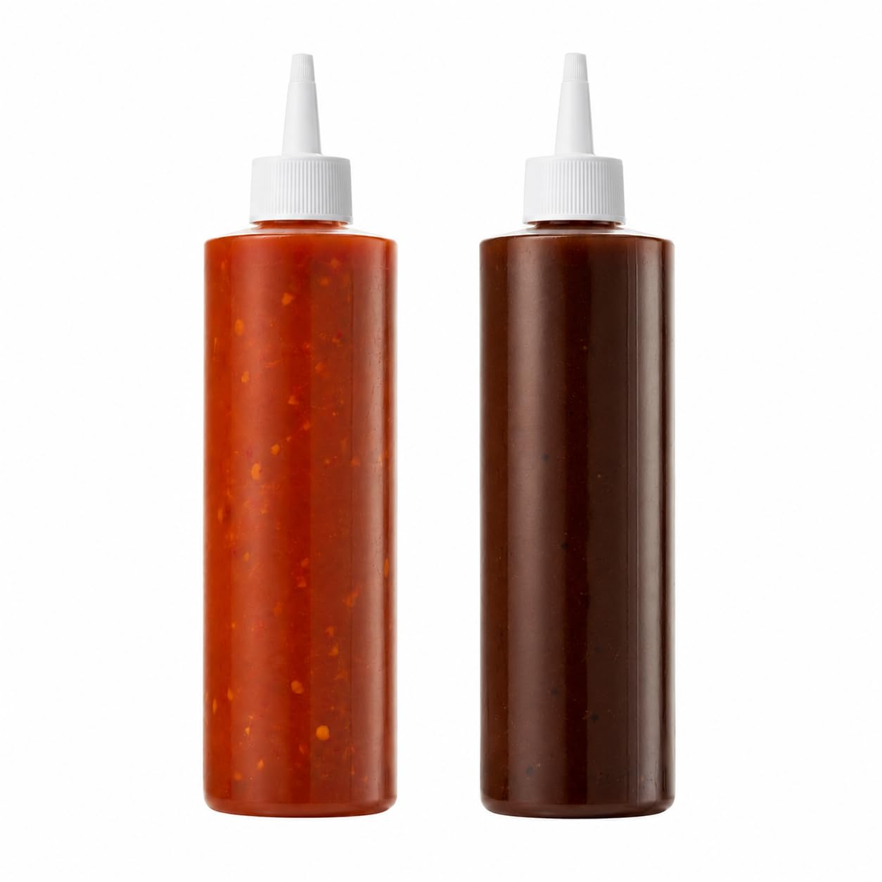 300ml / 10oz Squeeze Sauce Bottles Plastic Condiment Dispensers Pack of 2