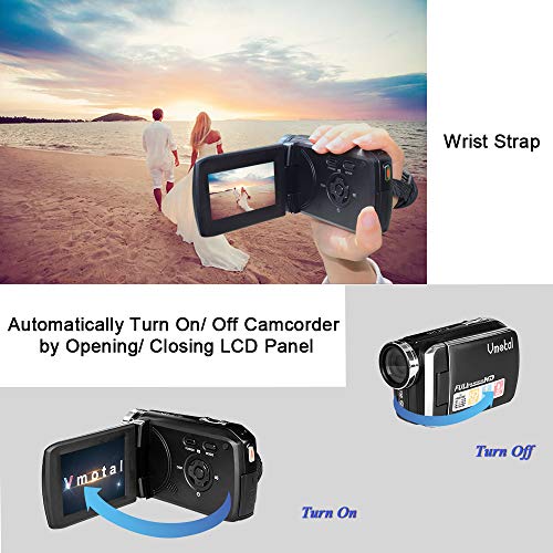 Kids Camcorders Video Camera FHD 1080P 24.0MP 2.8 Inch LCD 270 Degrees Rotatable Screen 8X Digital Zoom Camera Vlogging Camera Video Recorder for Kids(Black) - Image 4