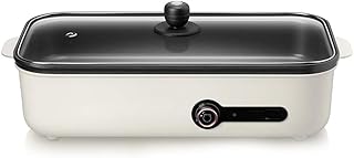 review zaizai Smokeless Electric Grill,Multiple Uses,4L Large Capacity, Square Pot Design, Knob Temperature Adjustment,1200W, Quick and Hot Indoor BBQ