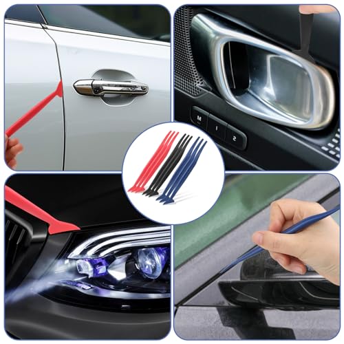 Image of 9 Pcs Car Micro Squeegee Curves Slot Tint Tool Set, Vinyl Wrap Tools, Vinyl Wrap Squeegee Car Wrap Tools with Different Hardness for Installing Vehicle Wraps and Auto Stickers Car Wrap Tools