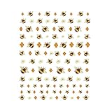 2Pcs Bees Cartoon 3D Nail Decals Nails Small Fresh Yellow Flower Bee Nail Stickers Butterfly Decals