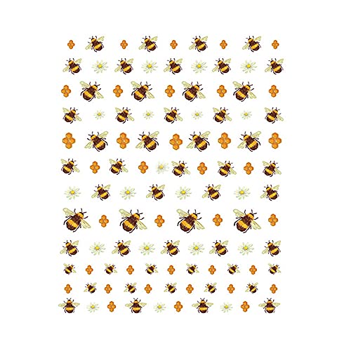 2Pcs Bees Cartoon 3D Nail Decals Nails Small Fresh Yellow Flower Bee Nail Stickers Butterfly Decals Summer Nail Art Decorations Manicure Accessories Nail Charms For Acrylic Nails(195) #TOP13