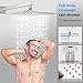 EMBATHER Shower System with Tub Spout,12 Inch All-Metal Tub Shower Faucet Combo Complete, Wall Mounted Rain Shower Head with Handheld Spray, Brushed Nickle (with Brass Valve and Trim kit)