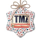 NEONBLOND Christmas Ornament Airportcode TMZ Termez (Termes) Red White Blue Xmas