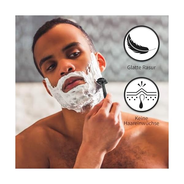 Bambaw Rasierhobel Herren | Rasierhobel Metall | Sicherheitsrasierer Herren | Hobel Rasierer Ohne Plastick | Eco Rasierer Metall | Zero Waste Safety Razor | Rasierhobel Schwarz – Bild 5