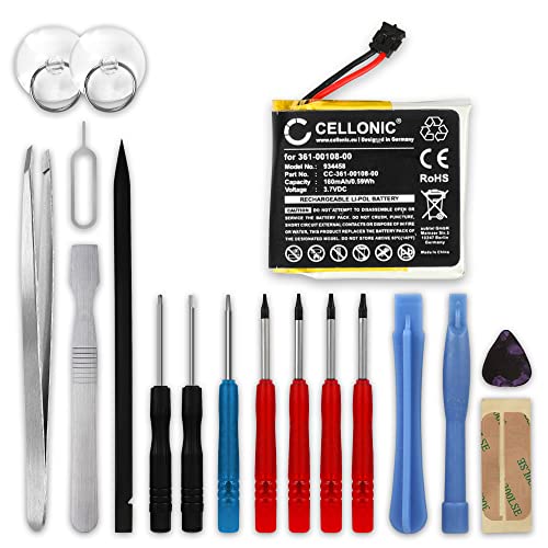 CELLONIC, Batería para Smartwatch y Pulsera de Actividad Compatible con Garmin vivoactive 3 (160mAh, 3.7V) + Juego de Herramientas 17pzas Batería de Repuesto 361-00108-00