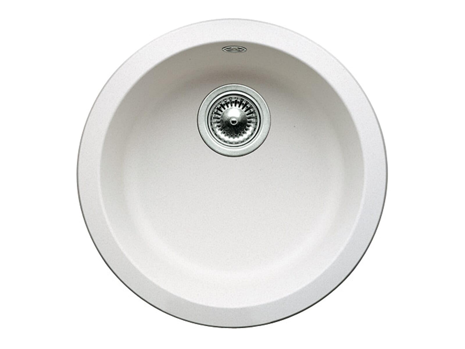 BLANCO Rondo | SILGRANIT Sink in White | Installation Type: Inset Installation from Above | for 45 cm Wide Base cabinets | The Distinctive Round Solution for Small Kitchens | Ø 45 cm