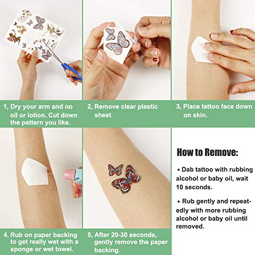 Besharppin Metallic Temporary Tattoos, 12 Sheets Butterfly Tattoo Stickers For Kids Teens Adults And Items Decoration #TOP4