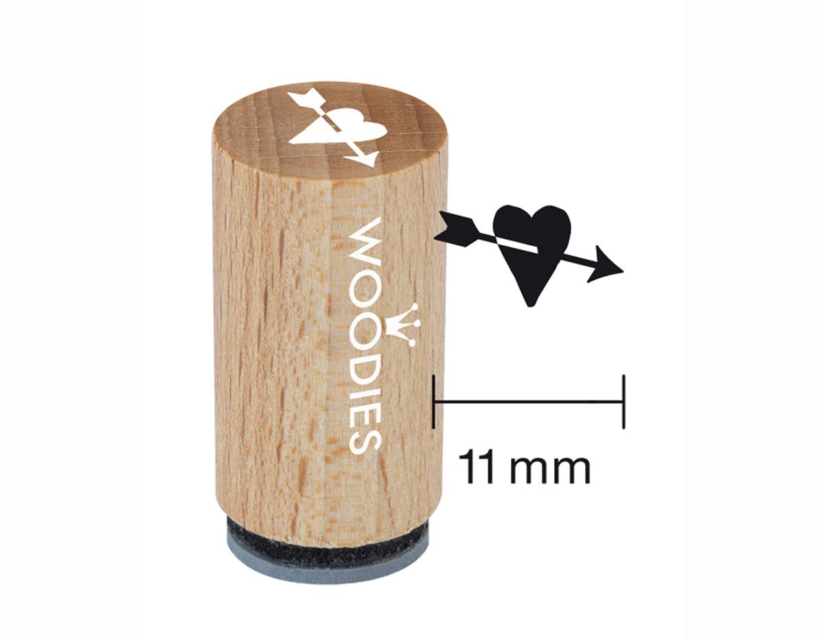 Woodies Mini Timbro In Legno Cuori - 1,5 Cm - Per Scrapbooking E Creatività - 4