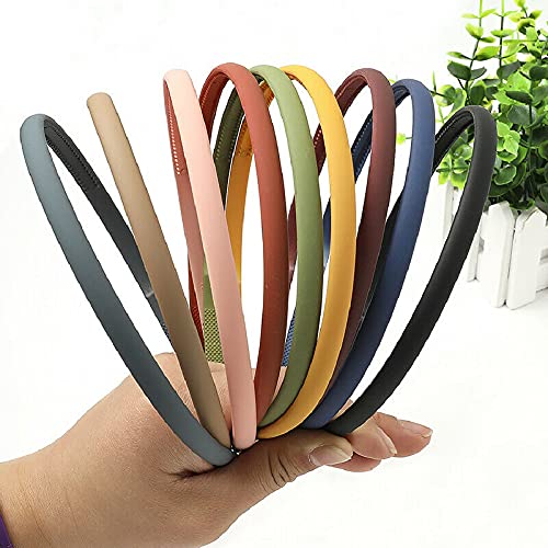 Image of Headband Thin Plastic Hair Bands for Women & Girls | 6mm Braided Pigtail Style Headbands with Teeth Comb for Strong Grip | Multicolor Daily Wear Hair Accessories for Kids & Teens