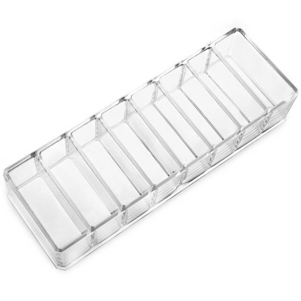 Teensery Clear Plastic Data Cable Storage Box 8 Compartments Cable Charger Case Power Cord Management Box Desktop Electronics